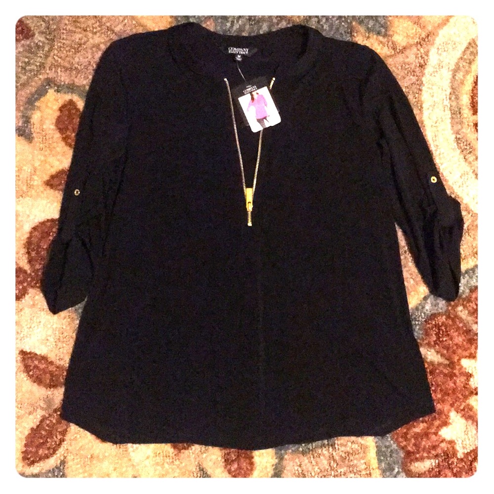 Black zipper shirt